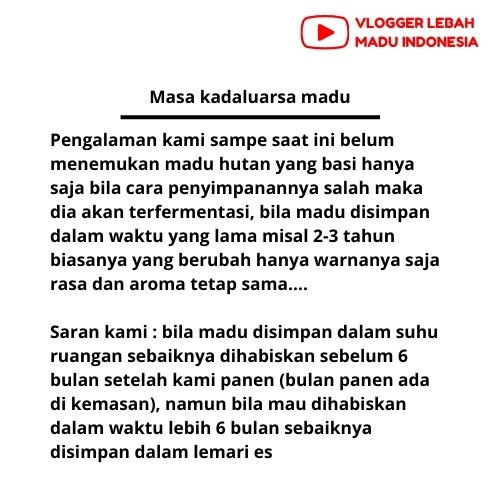 

Sale Terbatas Nektar Bunga Kaliandra Merah 500Gr Madu Hutan Liar Organik Asli Murni 100% Jawa Barat