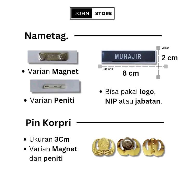 

TERBARU Paket Lengkap Asn (Ikat Pinggang, Dasi Hitam, Nametag Dan Pin Korpri) Akrilik