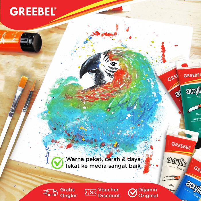 

BERKUALITAS GREEBEL Cat Akrilik 30 ML (1 pcs) utk art anak & professional / ACRYLIC PAINTING Warna
