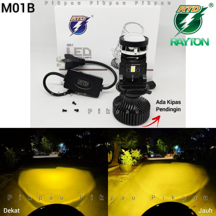 Lampu Depan LED RTD Rayton M01B + Kipas H4 Lampu Utama Motor Mobil