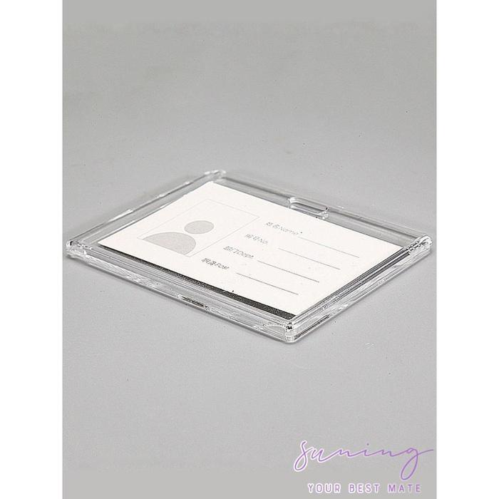 

KOMPLIT Tempat Kartu Id Card Akrilik 2 Sisi Bening Transparan Vertikal Horizontal / Cover ID Card
