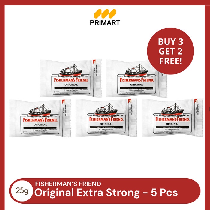 

JTTOP" FISHERMAN'S FRIEND ORIGINAL EXTRA STRONG 25GR BUY 3 GET 2 FREE