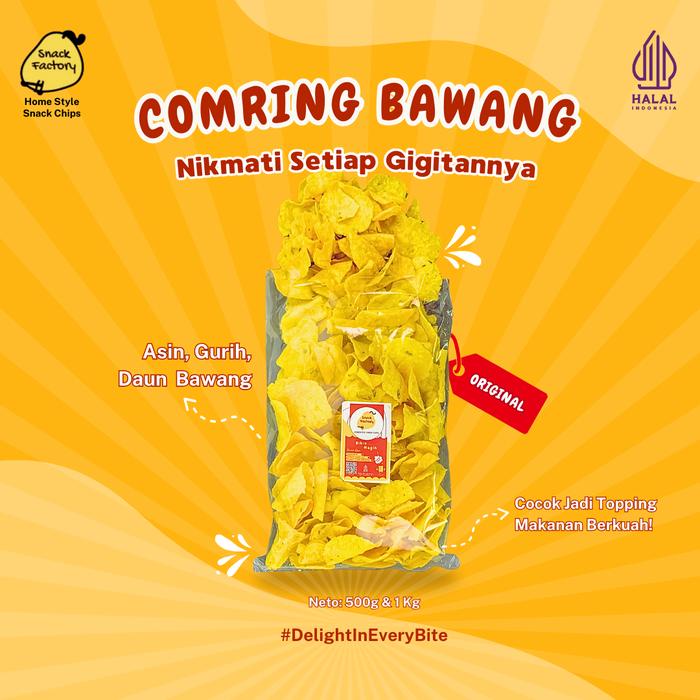 

SF Comring Bawang 500g & 1Kg Kicimpring Viral Khas Ciamis Singkong Chips Food