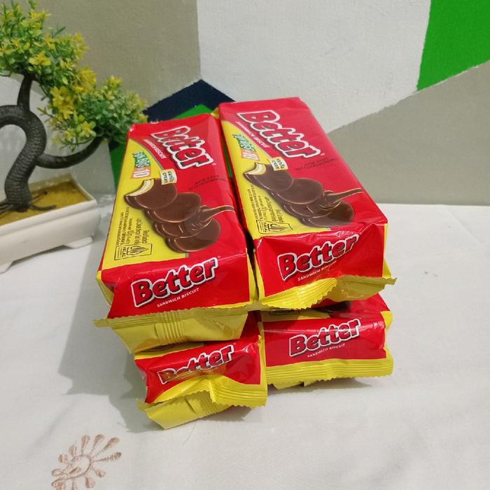 

JTTOP" PAKET 4PCS BETTER BISKUIT COKLAT VANILA NETTO @100G SNACK KRIM VANILLA