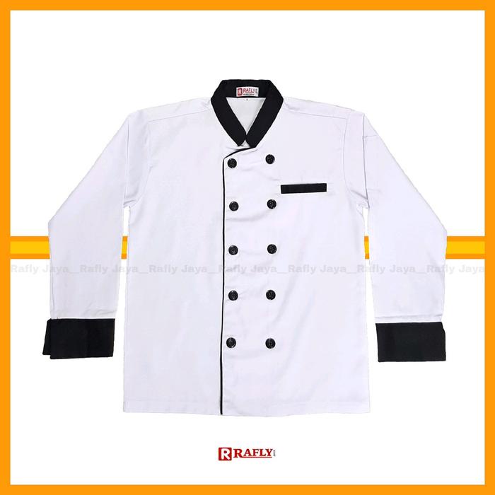 JTTOP" CHEF JACKET - BAJU KOKI LENGAN PANJANG PRIA WANITA - SERAGAM KOKI CHEF - RAFLY JAYA