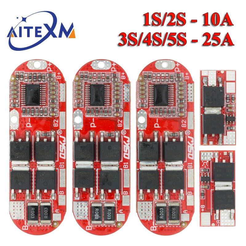Bms 1S 2S 10A 3S 4S 5S 25A Bms 18650 Li-Ion Lipo Lithium Battery Protection Circuit Board Module Pcb