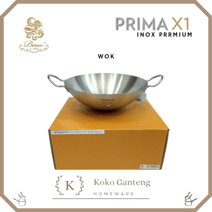 Bima Prima X1 Wajan Penggorengan Kuali 32cm BP220016 Asian Wok