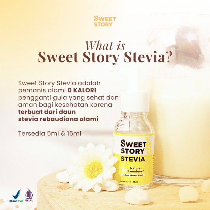 

[ Bundling 3 Pcs ] Sweet Story Stevia Cair Pemanis Alami 0 Kalori Best Seller