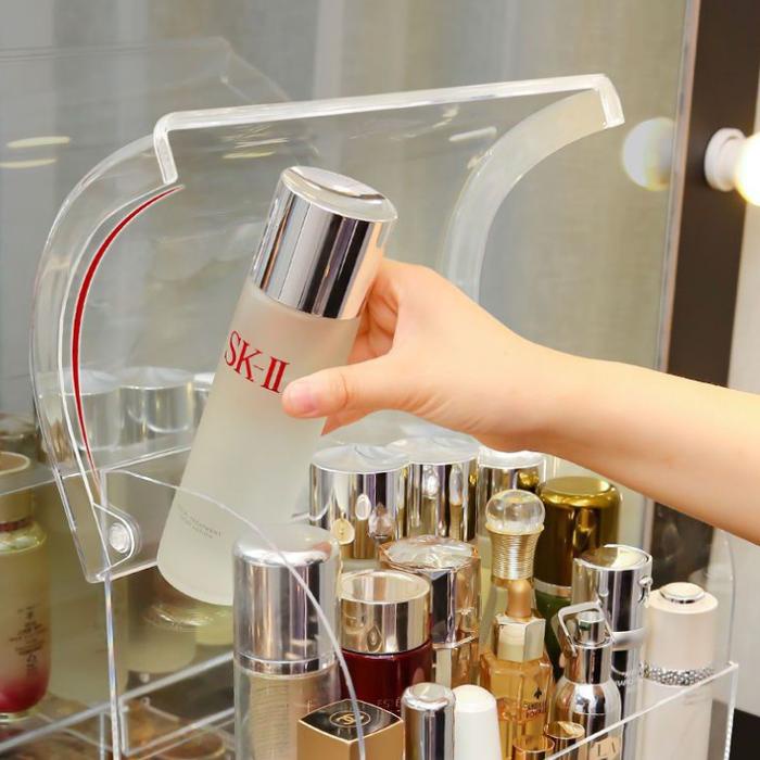 

PRODUK TERBATAS BISA COD R6024 Tempat Penyimpanan Dengan Penutup / Rak Kosmetik Akrilik Transparan