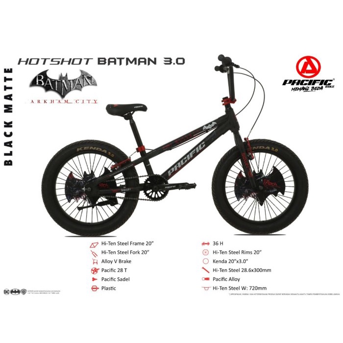 Sepeda Anak Bmx Pacific Batman 20X3.00 #Gratisongkir