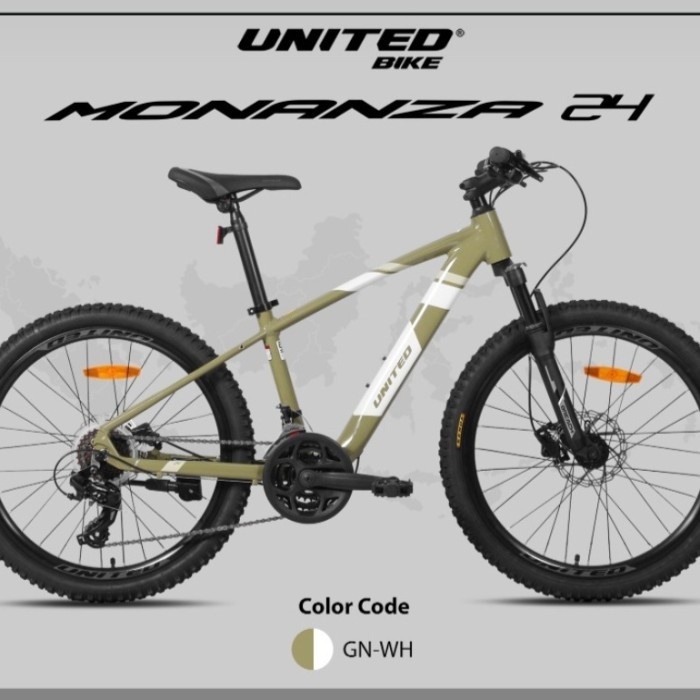 Sepeda Gunung Mtb 24 Inch United Monanza New Alloy #Gratisongkir