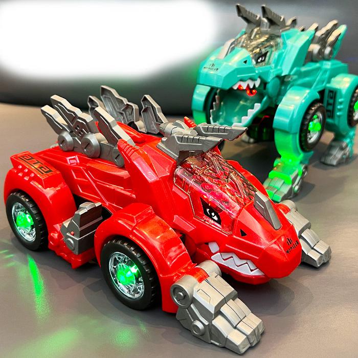 Mainan Mobil Car Transform Dino Mobil Berubah Jadi Robot Dinosaurus Spray Smoke - Mobil Dino Bisa