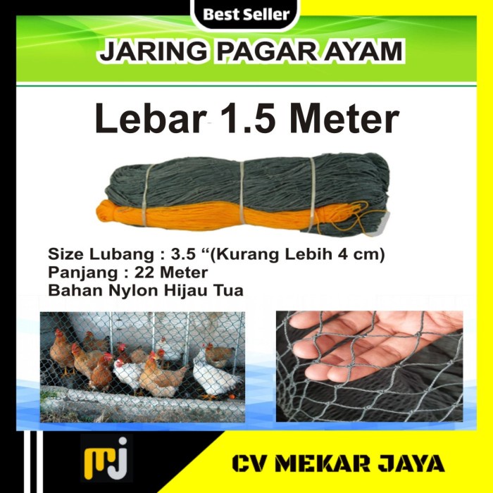Terbaru Jaring Ayam Jaring Nilon Pagar Ayam 1,5 Meter Jaring Kandang Serbaguna Berkualitas