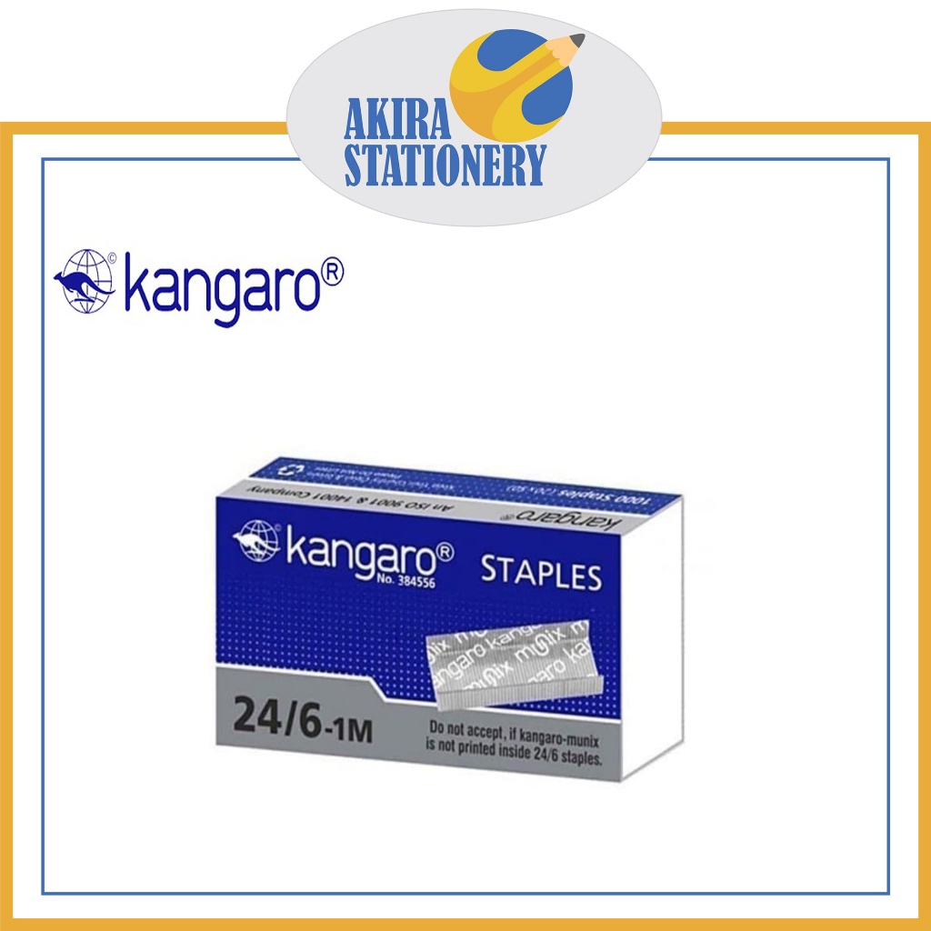 

Isi Staples KANGARO 24/6 1M - No 3 Untuk HD 50 Besar / No 3 BIG Kanggaro Refill Stapler PAK ( 20 PAD