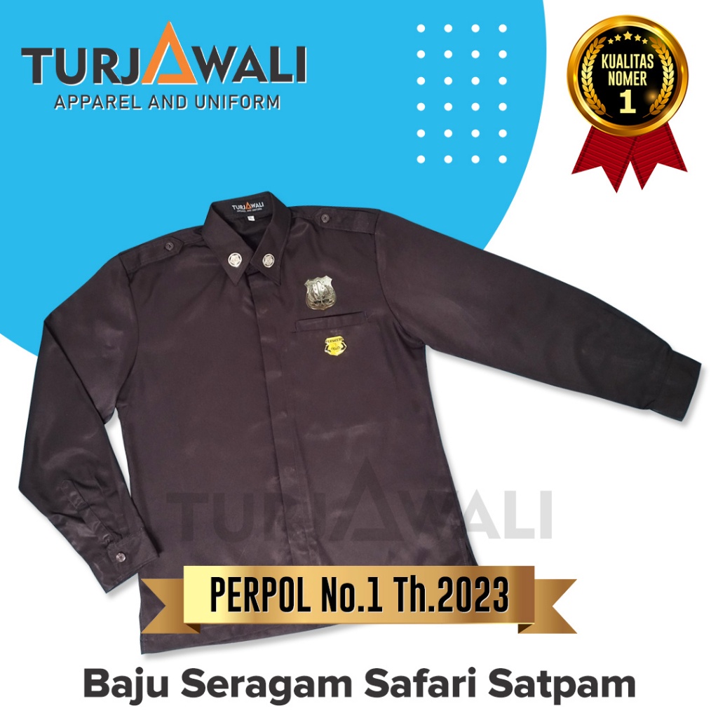 Terbaru Atasan Seragam Safari Satpam Terbaru / Seragam Sekuriti Satpam / Seragam Satpam 2023 /