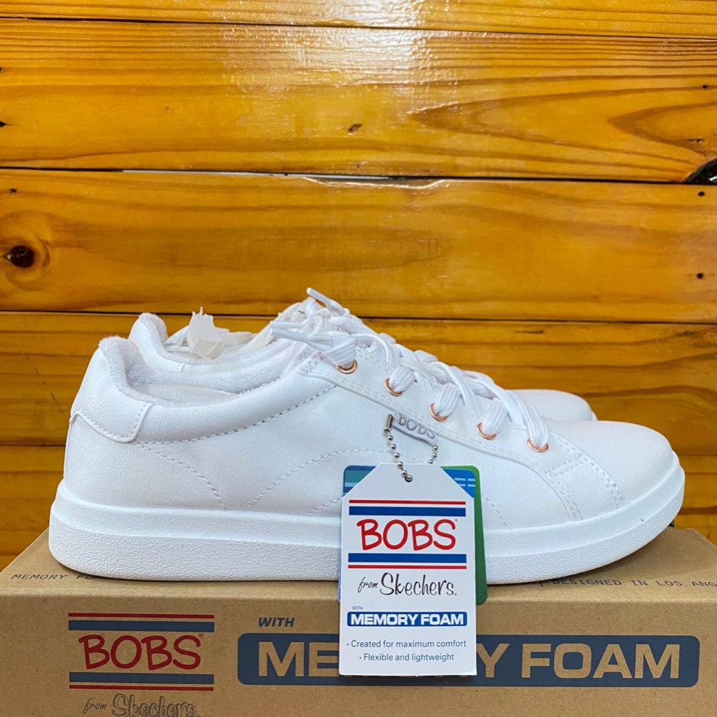 Terlaris Only Size 39 Sepatu Skechers Wanita Skechers Bobs D Vine 114453 Fullwhite Original Cod Slip