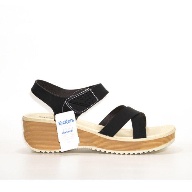 Termurah Promo... Sandal Kickers Wanita Wedges Model Tali Elastis Terbaru Dan Dijamin Paling