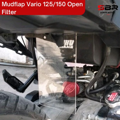 

TERUJI Mudflap Akrilik Vario 125/150 downdraft / open filter (ukuran panjang)