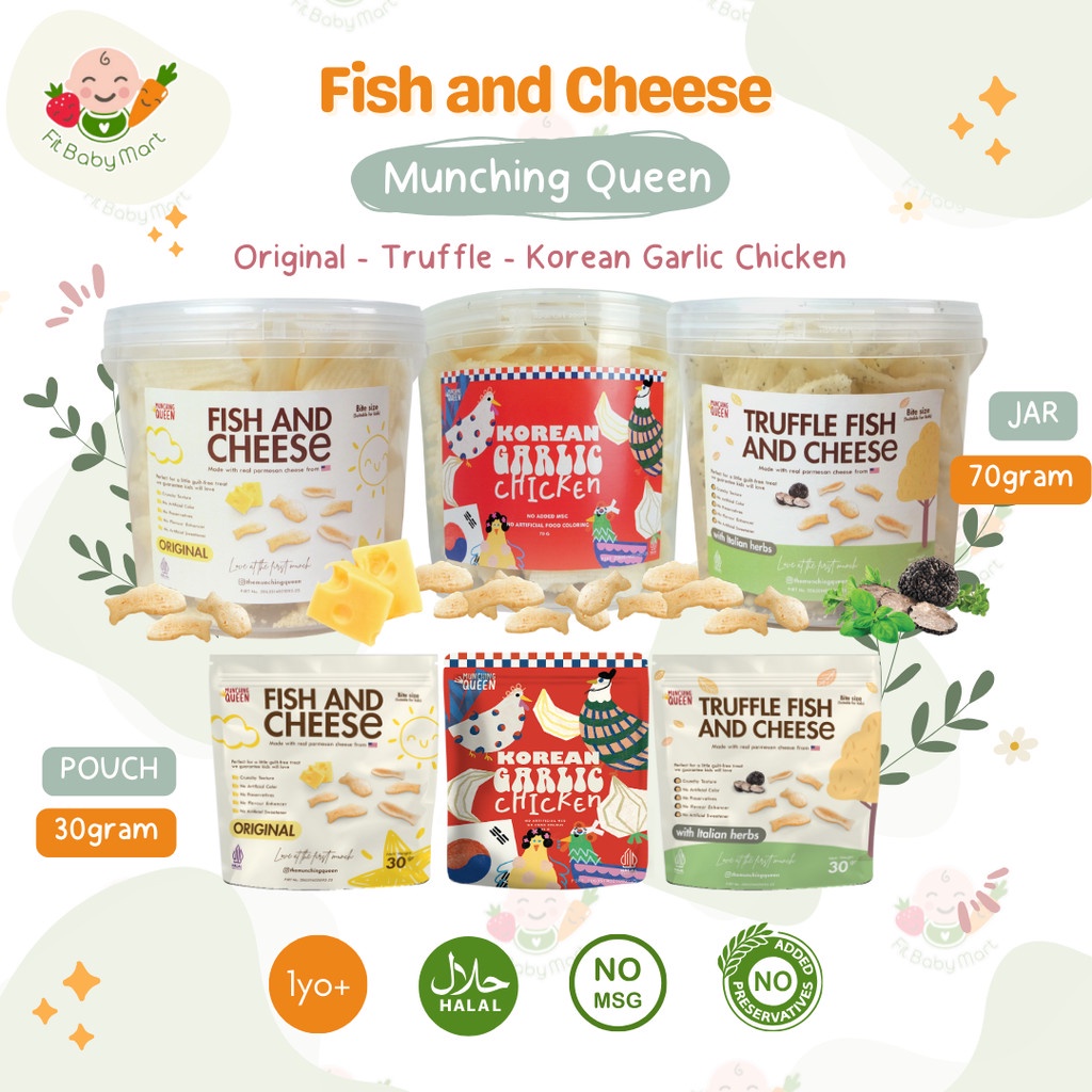 

MUNCHING QUEEN - Fish and Cheese Chips Kerupuk Cemilan Snack Anak NO MSG WE!