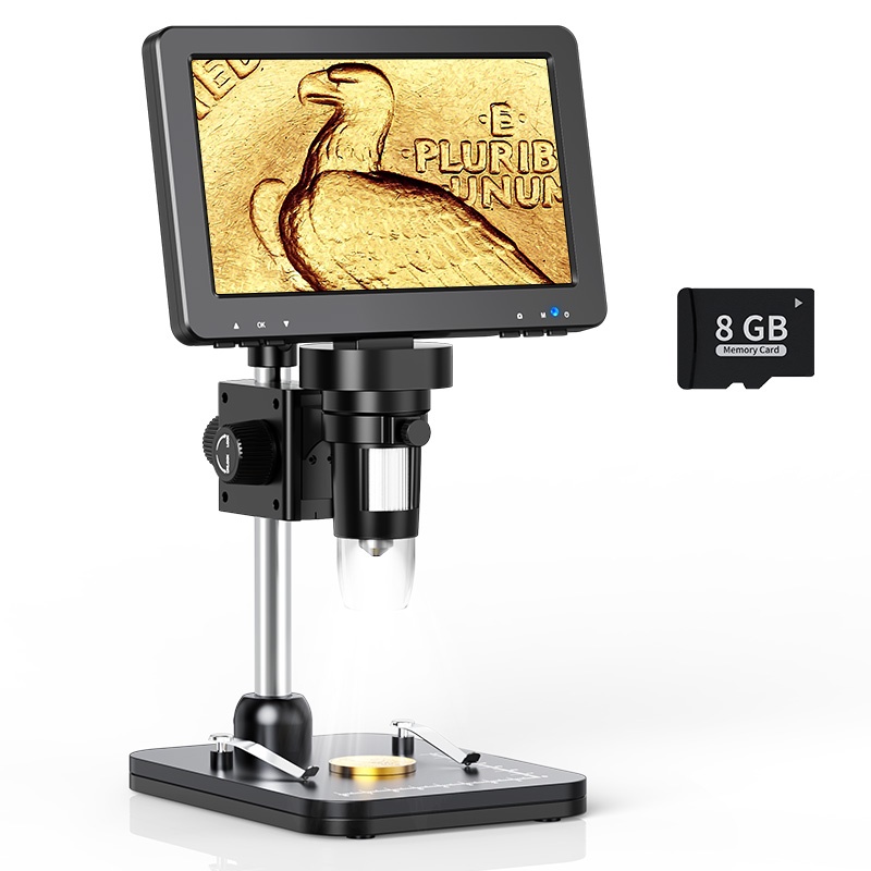 7" LCD Digital Microscope 1200X Coin Microscope for Adults,1080P Video Microscope with Screen Window