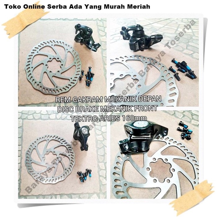 1 set REM CAKRAM MEKANIK - DISC BRAKE MEKANIK TEKTRO ARIES 160mm Sepeda Sparepart Termurah *