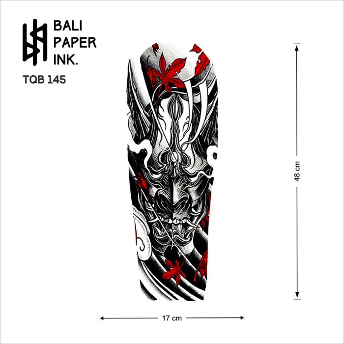 ..... New Bali Paper Ink Fullarm Temporary Tattoo - Tato Full Tangan Geisha