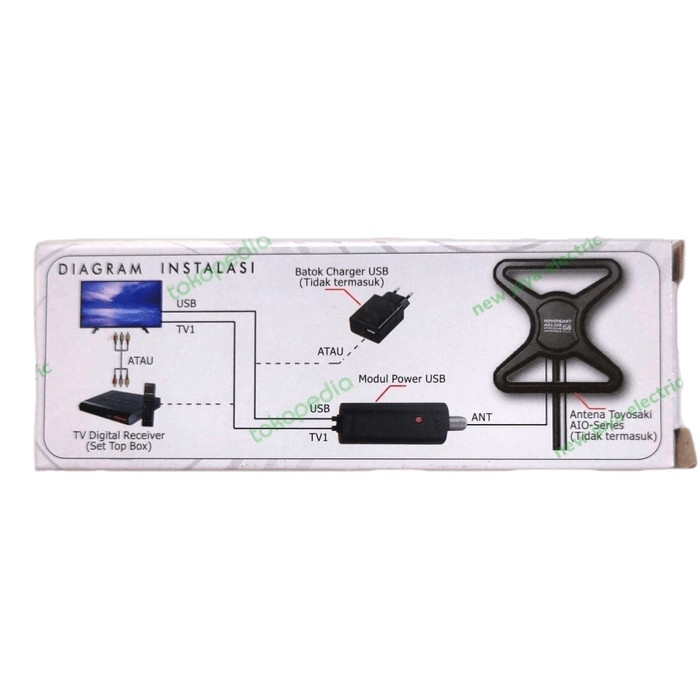 JTTOP" ADAPTOR POWER SUPPLY ANTENA TV TOYOSAKI AIO-898 USB BOOSTER ANTENA TV