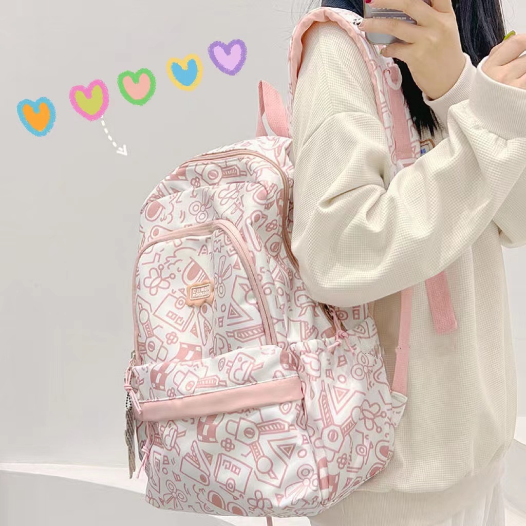Tas Sekolah grafiti Ransel Kartun ransel Wanita Tas Ransel kuliah Backpack tas ransel wanita