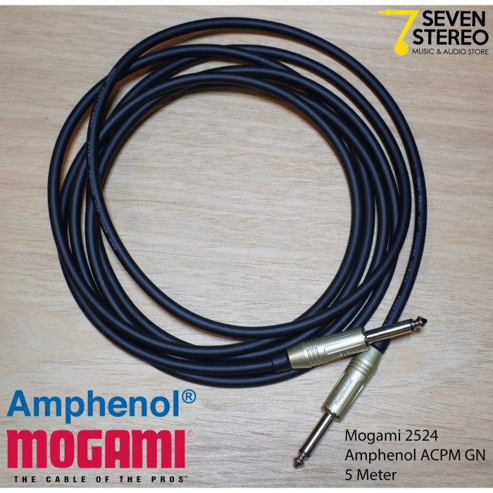 MOGAMI 2524 ORIGINAL JAPAN - AMPHENOL PLUG INTRUMENT CABLE 5 METER