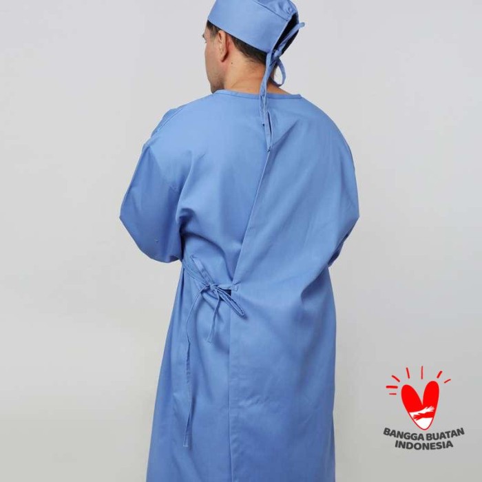 Ready Baju medis APD Gown APD Long Gown Bahan Drill - Surgical Gown