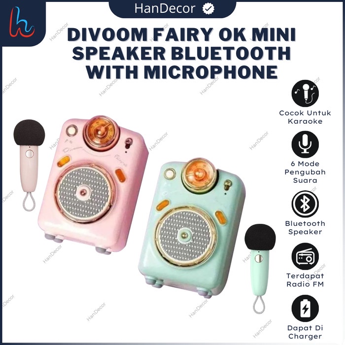 Divoom Fairy OK Karaoke SpeakerBluetooth Portable Mini With Microphone