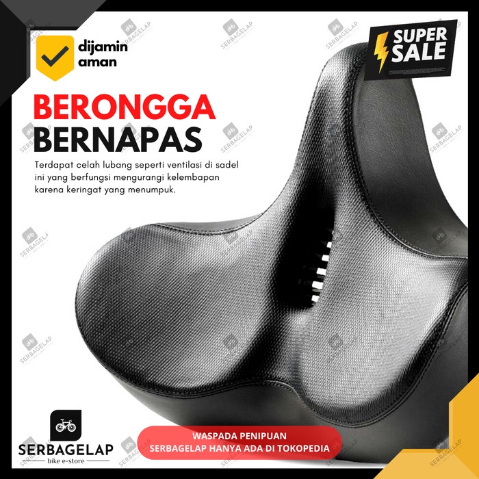 Jok / Sadel / Saddle Sepeda Super Lebar Per Empuk Mtb / Sepeda Lipat -Gratisongkir