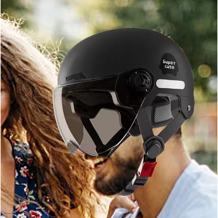 Helm Sepeda Listrik Motor Elektrik Skuter Retro Vintage Pria Wanita Dewasa All Size Abs Eps