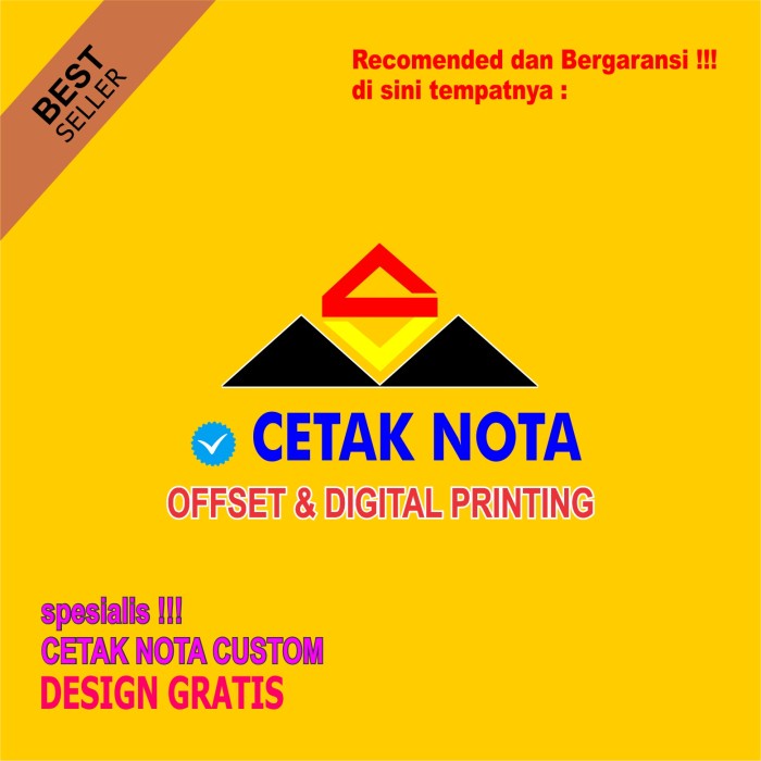 

PROMO! Cetak Nota/Nota Laundy/Nota Sembako/Nota Custom 1/4F 10 buku warna