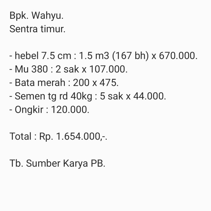

TERLARIS! Nota Bpk Wahyu 17 Juli 2021