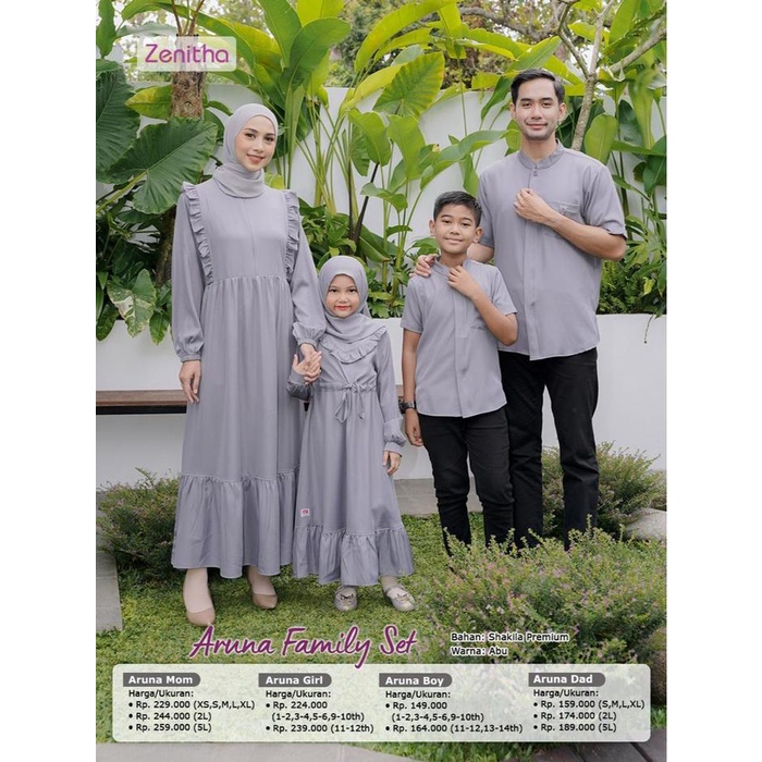 Zenitha Sarimbit Aruna Abu - Sarimbit Keluarga Lebaran Couple Family Set Premium
