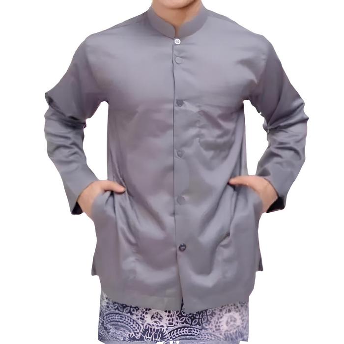 hln baju koko pria dewasa jumbo XXXL model ammu amu koko haibah habib habaib lengan panjang warna