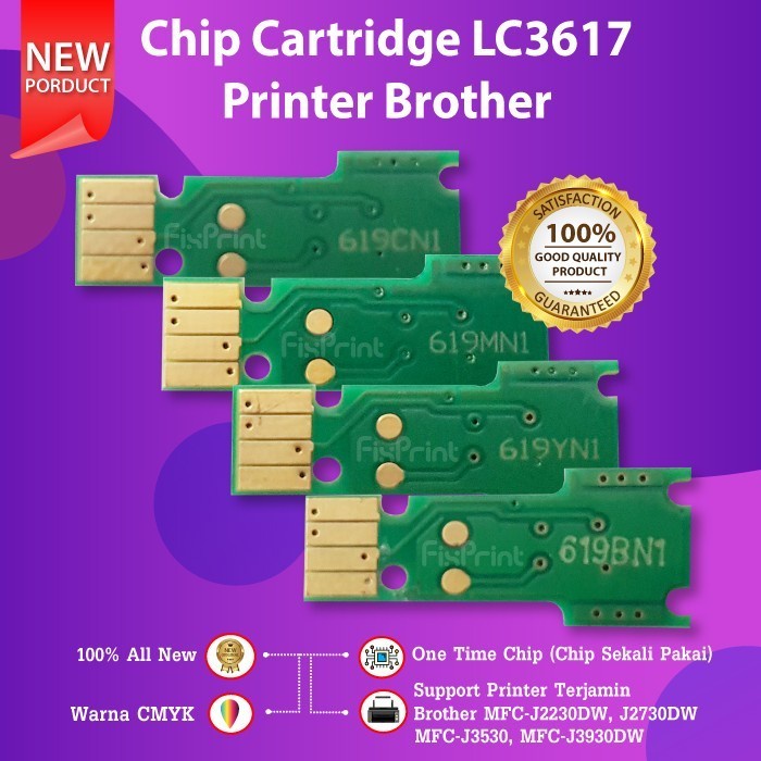 Ready Chip Cartridge Tinta LC3617 LC 3617 J3530DW J2230DW J2730DW