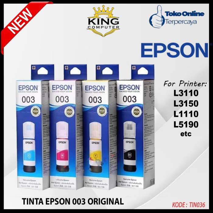 Ready TINTA EPSON L3110 L3150 L5190 EPSON 003 ORIGINAL