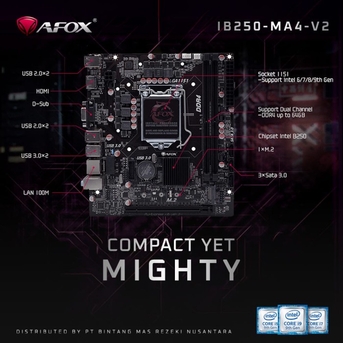 Banyak Dicari Motherboard Afox B250 Ma4-V2 Lga 1151 Gen 6-9