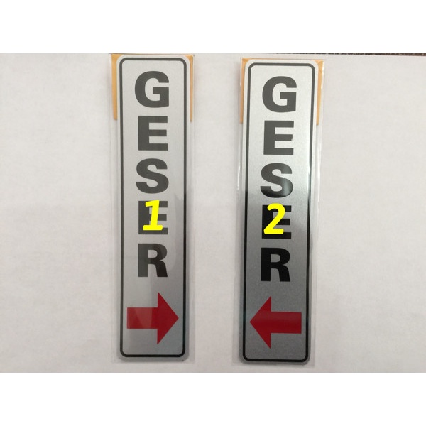 Ready- Sticker Pintu tulisan GESER