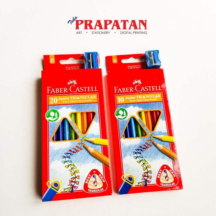 

FABER CASTELL JUNIOR TRIANGULAR COLOR PENCIL 10/20 WARNA