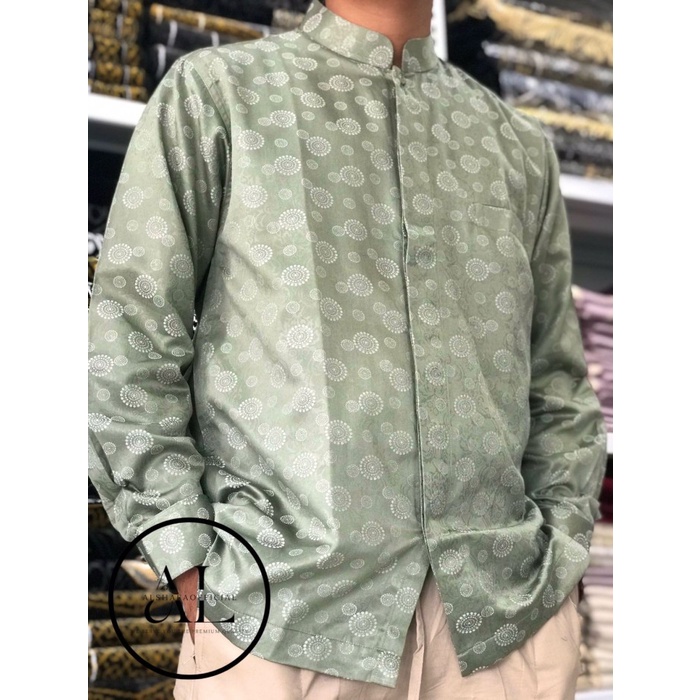 Baju Koko DL/Baju Koko Dewasa Lengan Panjang & Pendek Hijau Sage