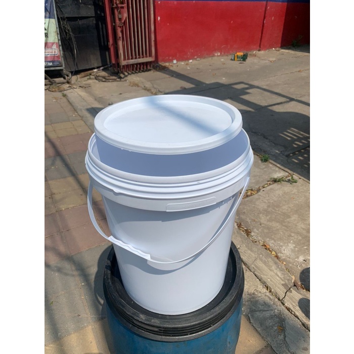New Ember Plastik bekas 25kg/serbaguna FOOD GRADE ember bulat putih Berkualitas