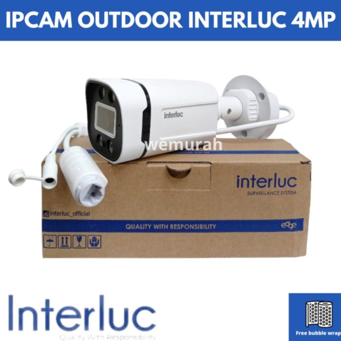 Ipcam Outdoor Colorvu 4MP Interluc - Cctv Ipcam Interluc 4MP Colorvu plus mic