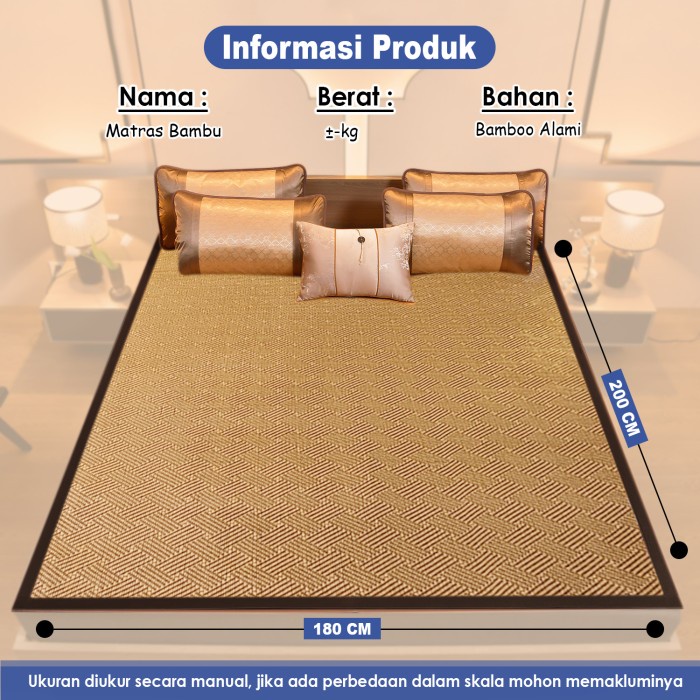 PREMIUM Tikar Bambu ukuran 180, 160,120 x 200 cm Tikar Lipat Bambu Tikar Bambu Pendingin Tikar Bambu