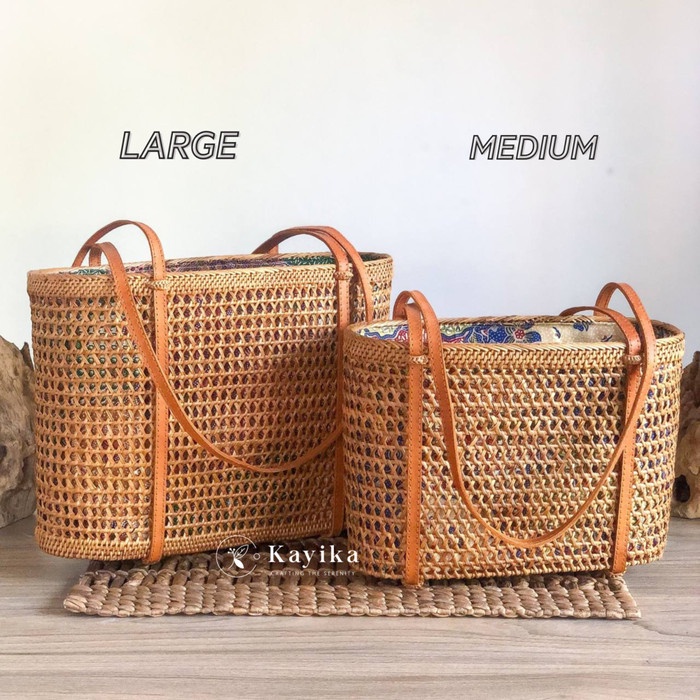 PREMIUM Tas Keranjang Besar, Tas Rotan Bali / Anyaman Khas Bali, Tas Pantai, Grocery Bag