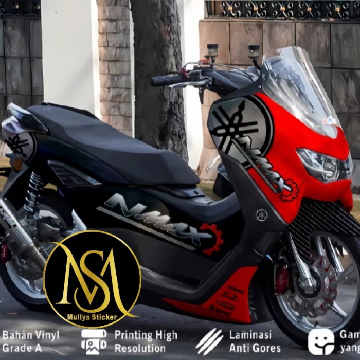 PREMIUM stiker decal nmax new 2020 full body variasi terbaru merah hitam
