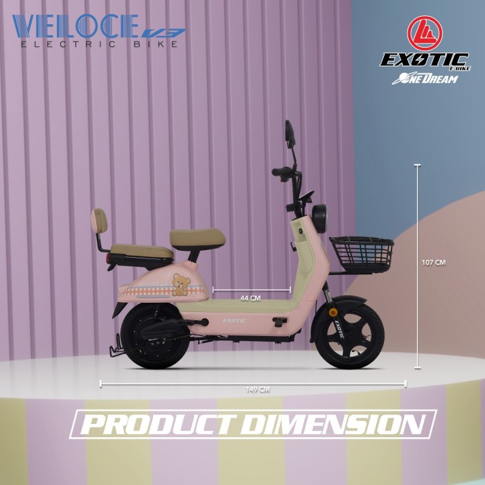 Best seller Sepeda Listrik Exotic Veloce V3 E Bike 500 Watt Exotic Pacific E Bike Terlaris