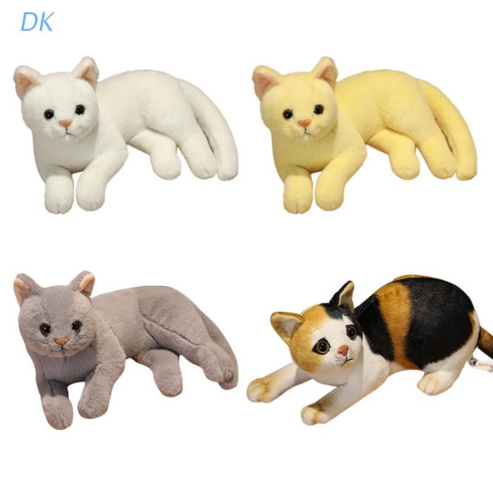 Mainan Boneka Stuffed Plush Kucing Mini Mirip Asli 32cm / 12 "Untuk